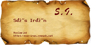 Sós Irén névjegykártya